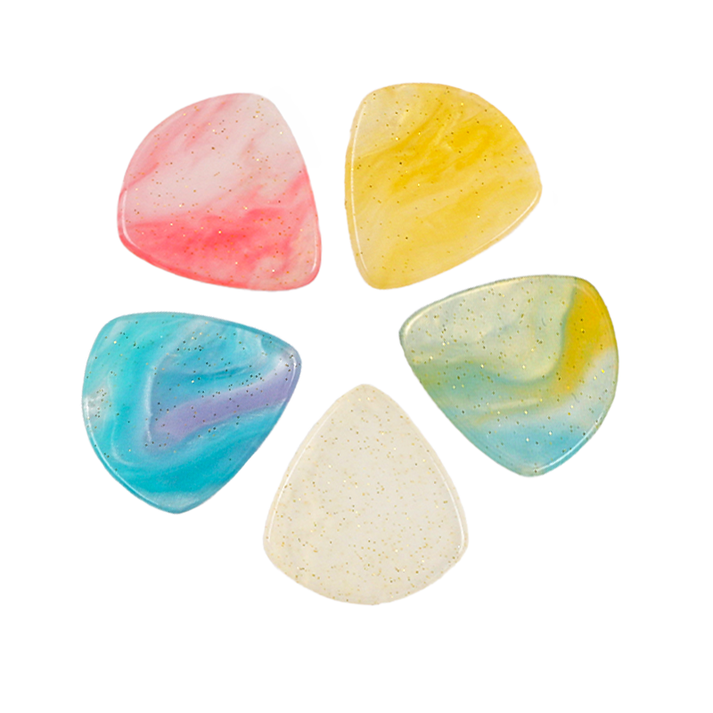 Electric Guitar Pick Pack - 5 個のギターピック薄いギターピックヘビー手作りカラフルなアーティストギターピックベースエレクトリックアコースティックギター用