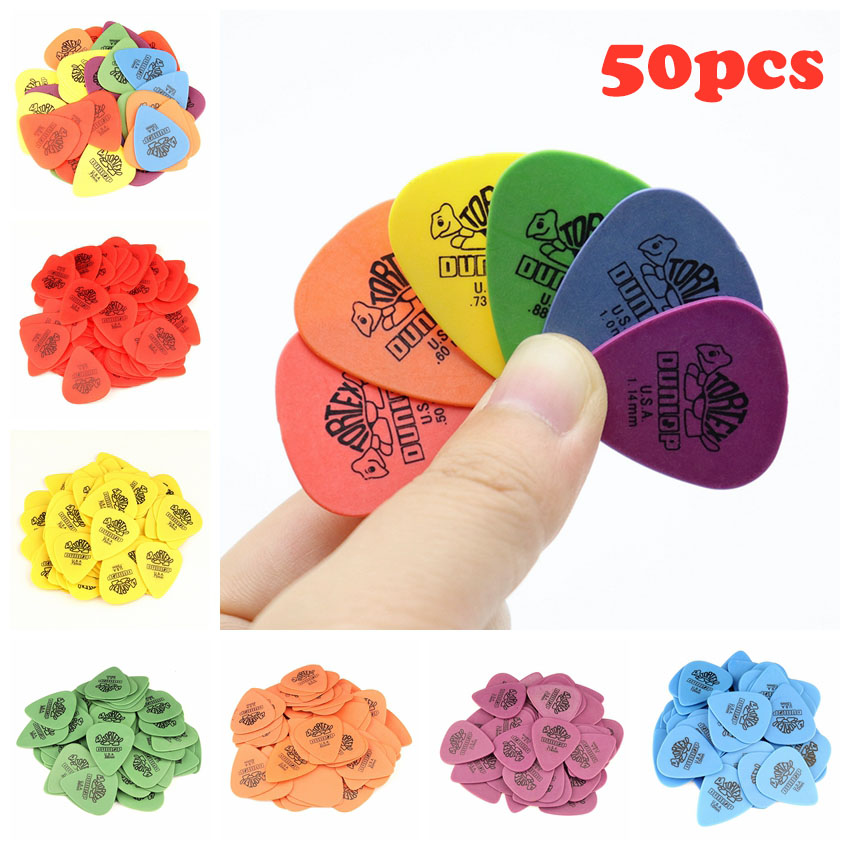 Electric Guitar Pick Pack - 50 個ダンロップギターピックエレキギターパーツピックアクセサリー 6 種類の厚さのピック