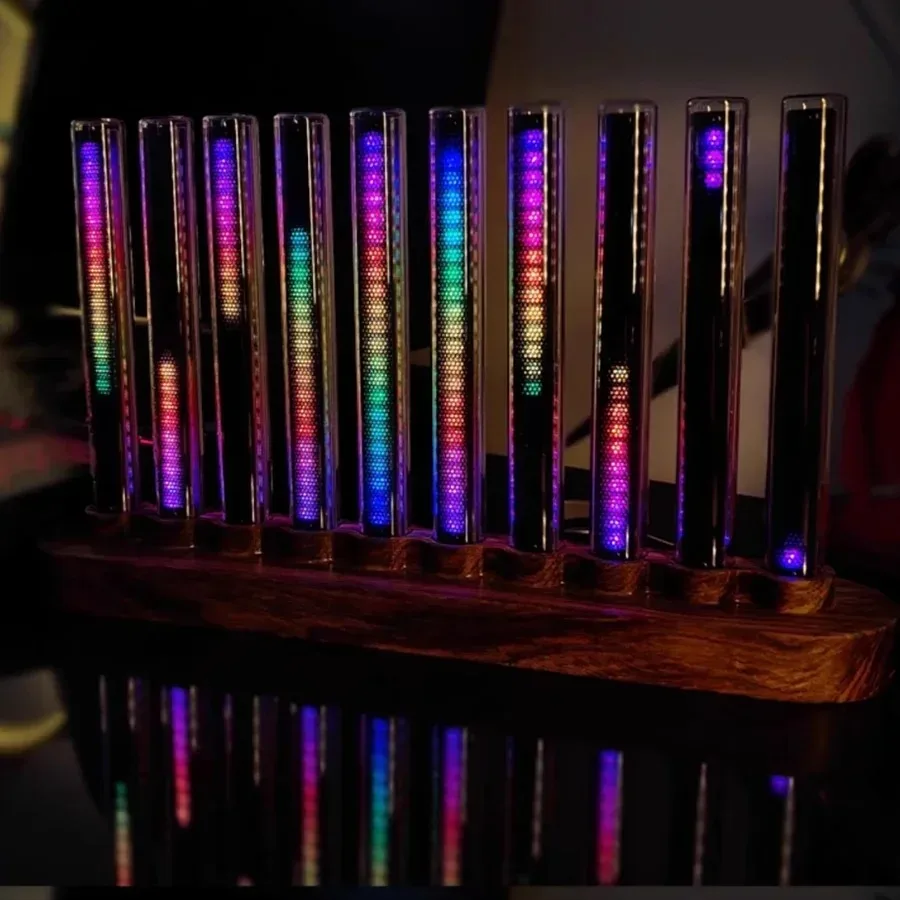 Audio Music Visualizer - RGBピックアップライト,LEDディスプレイ,サウンドレベルメーター,音楽インジケーター,デスクトップライト,10ビット