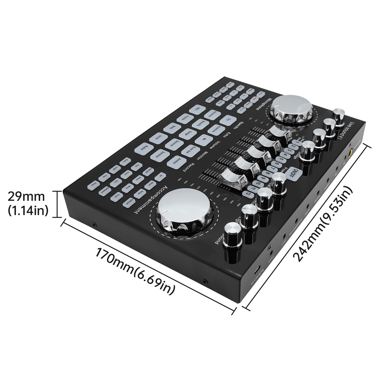 Music Audio Pro - K1オーディオミキサー ライブサウンドカード モバイルフォンボイスチェンジャー カラオケ ブロードキャスト録音用 KTVミュージックオーディオ