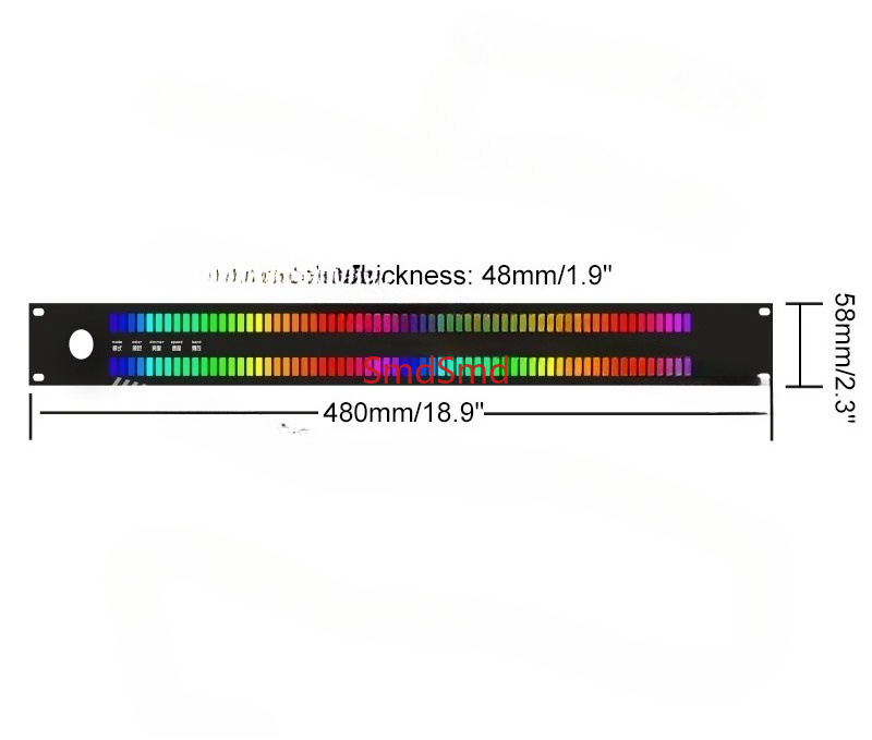 Audio Music Visualizer - 128ライトLEDミュージックスペクトラムディスプレイLED64X2リズムライトVUメーター、音声コントロールと有線入力付き、オーディオビジュアルエンターテイメント用