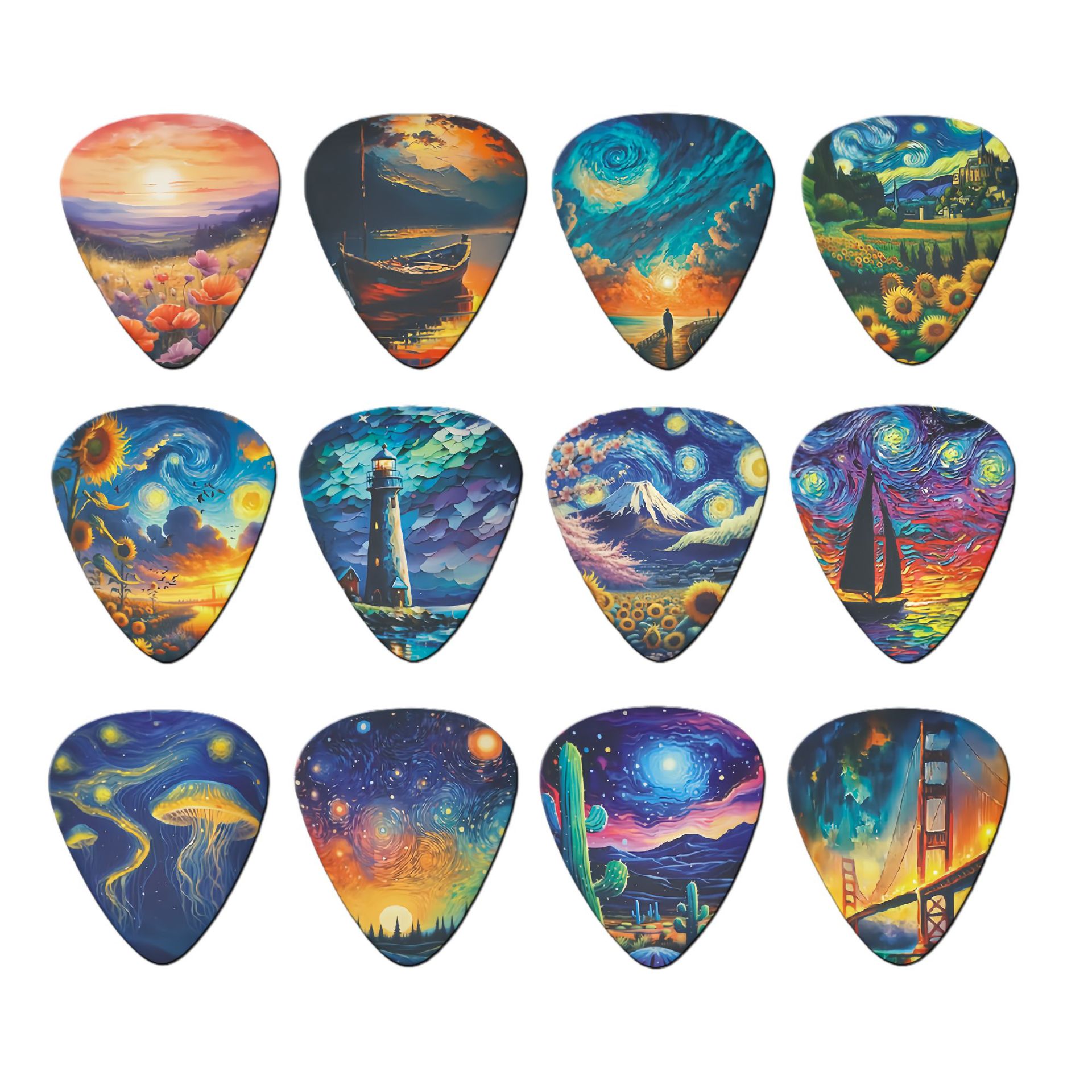 12 個のギターピック 0.46mm 0.71mm 0.96 - Electric Guitar Pick Pack のレビューと価格