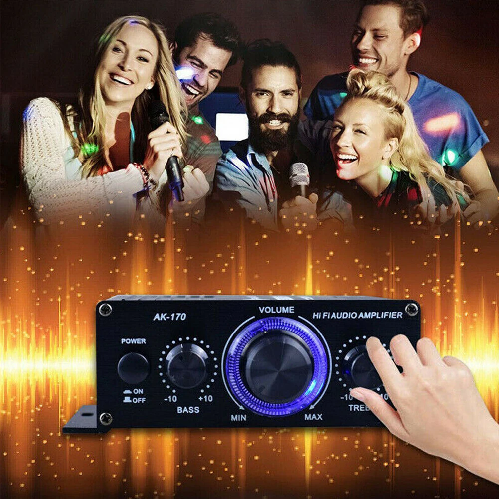 AK170 ミニデジタルパワーオーディオカーアンプブルーライ - Audio Music Generator のレビューと価格