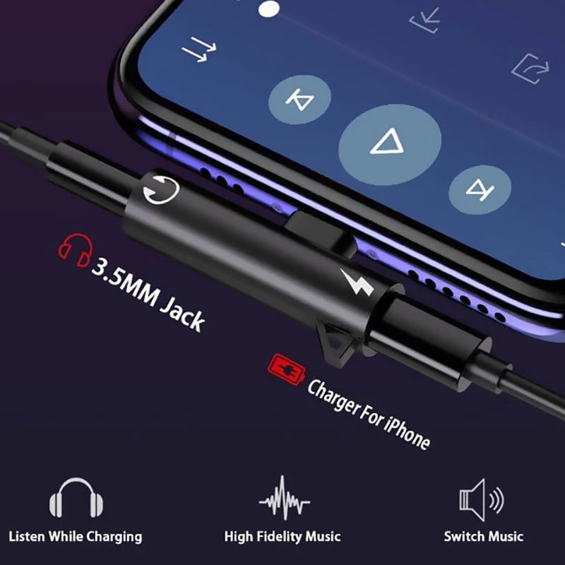 2 In1 アダプタスプリッタ iPhone 14 13 1 - Music Audio Pro のレビューと価格
