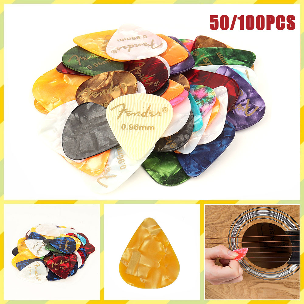 50 & 100 個新しいアコースティックピックピックセルロ - Electric Guitar Pick Pack のレビューと価格