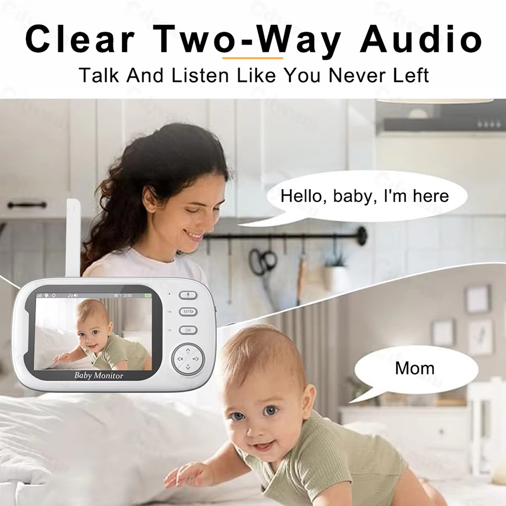 3.5インチベビーモニター（カメラと音声付き）、720Pビデ - Audio Music To Video のレビューと価格