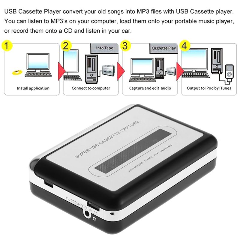 M52K-USBカセットテーププレーヤーからMP3コンバータ - Audio Music File のレビューと価格