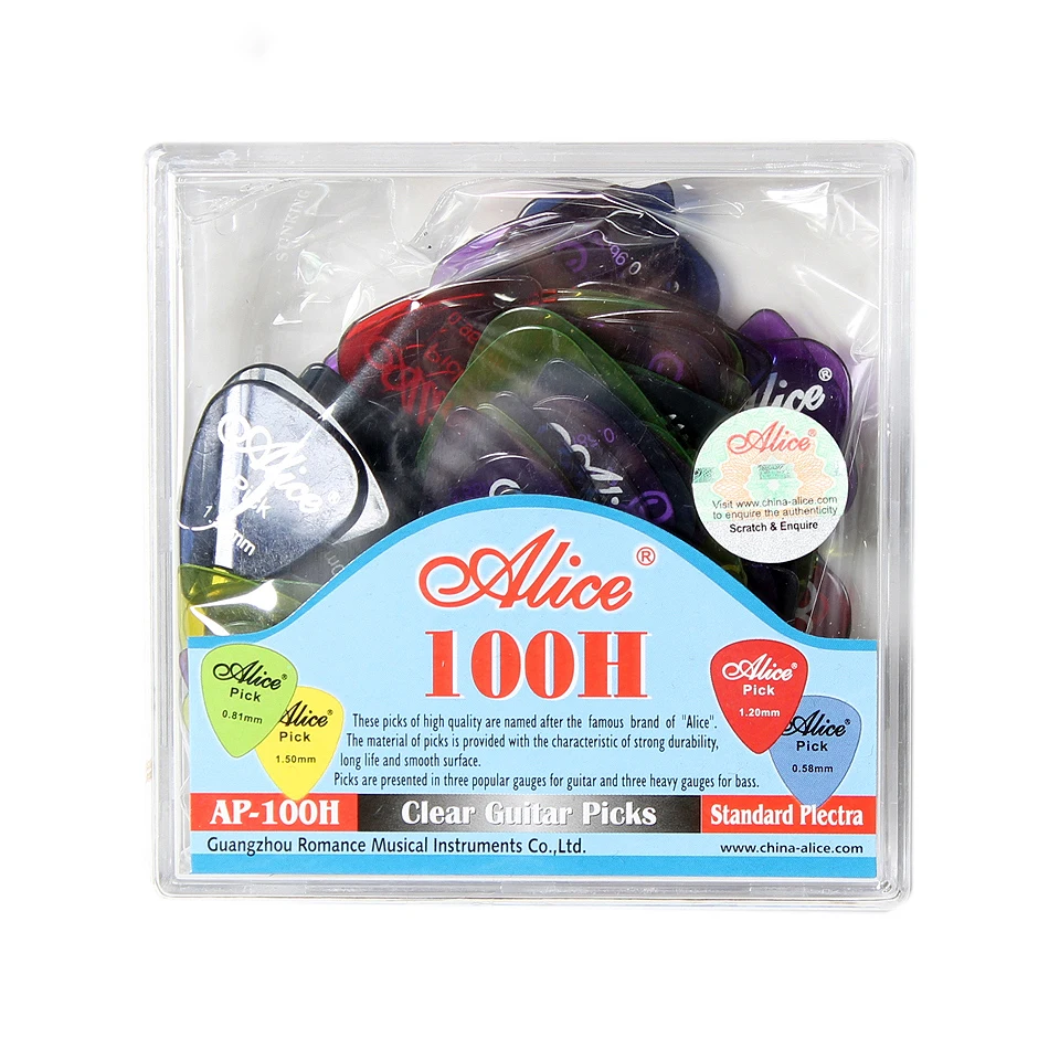 アリス AP-100H 100 ピース/セットクリア透明 P - Electric Guitar Pick Pack のレビューと価格